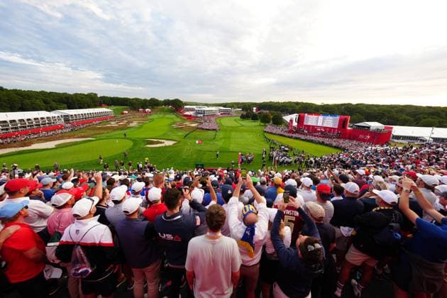 GOLF - Ryder Cup 2025 FARMINGDALE,NEW YORK,USA,26.SEP.25 - GOLF - Ryder Cup 2025, Bethpage Black Course. Image shows an overview and Jon Rahm (ESP EUR).  GEPAxpictures xBrianxSpurlock