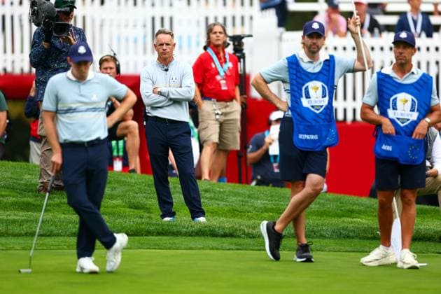Luke Donald, Captain of Team Europe looks on 2025 Ryder Cup, Day One, Morning Foursomes, Golf, Bethpage Black Golf Course, New York, USA - 26 Sep 2025New York Bethpage Black Golf Course New York (NY) United States of America EDITORIAL USE ONLY No use with unauthorised audio, video, data, fixture lists, club league logos or live services. Online in-match use limited to 120 images, no video emulation. No use in betting, games or single club league player publications. Copyright: xJamesxMarsh Shutterstockx 15500199ch