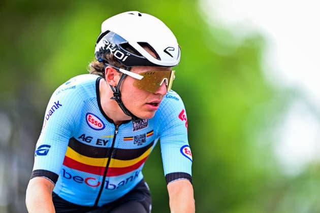 Belgian Jarno Widar pictured in action during the u23 men road race (164,6 km) at the cycling road World Championships in Kigali, Rwanda, Friday 26 September 2025. The 2025 UCI Road World Championships take place from 21 to 28 September in Kigali, Rwanda. DIRKxWAEM  x135330595x