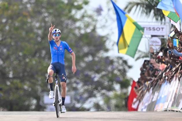 UCI 2025 Road World Championship, WM, Weltmeisterschaft Kigali 26 09 2025 KIGALI, RWANDA - SEPTEMBER 26 : Finn Lorenzo Mark (ITA) during the Men U23 cycling road race of the UCI Road World Championships 2025 92nd edition an UCI World Championships cycling race of 164.6 km with start in Kigali and finish in Kigali on September 26, 2025 in Kigali, Rwanda, 26 09 2025 Kigali Rwanda  Copyright: xJanxDexMeuleneirx