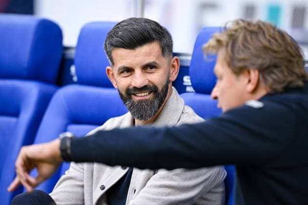 26 09 2025, Football, 2 Bundesliga, Season 2025 2026, Matchday 7, FC Schalke 04 SpVgg Greuther Fürth, Coach Miron Muslic FC Schalke 04 , Director Professional Football Youri Mulder FC Schalke 04 xRHR PHOTO YYx Copyright: KROEGER RHR-FOTOx RHR-FOTO YY