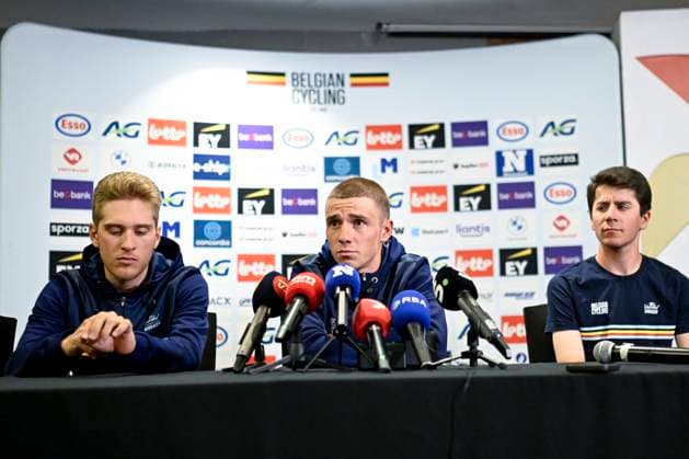 UCI 2025 Road World Championship, WM, Weltmeisterschaft Kigali 26 09 2025 - media activities KIGALI, RWANDA - SEPTEMBER 26 : Evenepoel Remco (BEL) pictured during a press conference, PK, Pressekonferenz prior the Men Elite cycling road race of the UCI Road World Championships 2025 92nd edition an UCI World Championships cycling race of 267.5 km with start in Kigali and finish in Kigali on September 26, 2025 in Kigali, Rwanda, 26 09 2025 Kigali Rwanda  Copyright: xJanxDexMeuleneirx