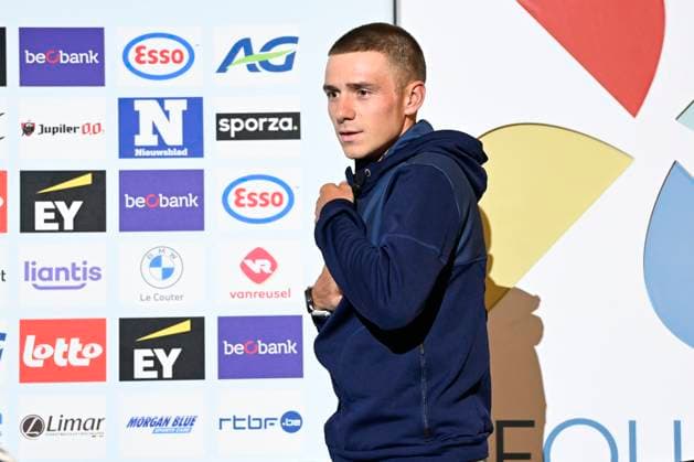 UCI 2025 Road World Championship, WM, Weltmeisterschaft Kigali 26 09 2025 - media activities KIGALI, RWANDA - SEPTEMBER 26 : Evenepoel Remco (BEL) pictured during a press conference, PK, Pressekonferenz prior the Men Elite cycling road race of the UCI Road World Championships 2025 92nd edition an UCI World Championships cycling race of 267.5 km with start in Kigali and finish in Kigali on September 26, 2025 in Kigali, Rwanda, 26 09 2025 Kigali Rwanda  Copyright: xJanxDexMeuleneirx