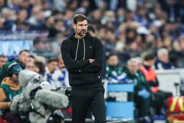 Sport, Football, 2 Bundesliga Season 2025 2026 7 Matchday FC Schalke 04 SpVgg Greuther Fürth 26 09 2025, VELTINS Arena Thomas Kleine Head Coach, Greuther Fürth Gelsenkirchen VELTINS Arena Nordrhein Westfalen Germany