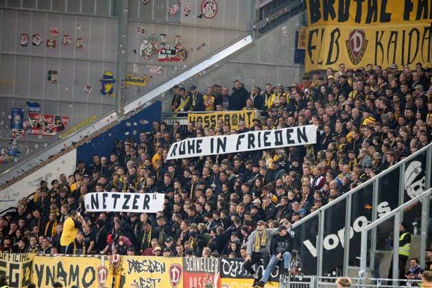 26 09 2025, xpfrx, Soccer 2 Bundesliga, SV Darmstadt 98 Dynamo Dresden v l Fans, Spectators, Ultras, Atmosphere, Shirts, Scarves Banner DFL DFB REGULATIONS PROHIBIT ANY USE OF PHOTOGRAPHS as IMAGE SEQUENCES and or QUASI VIDEO Darmstadt
