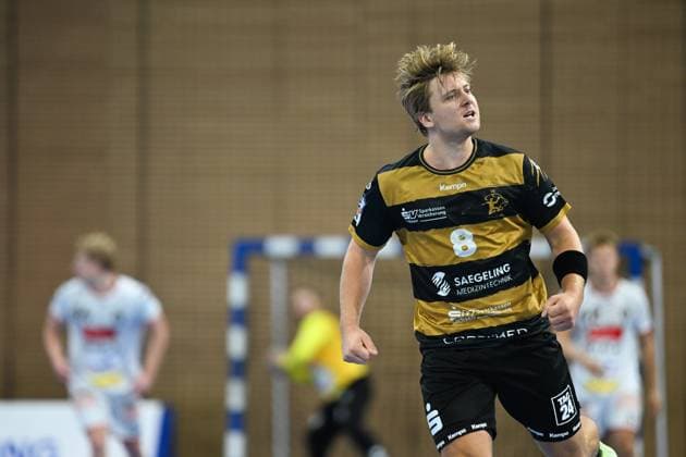 Viktor Petersen Norberg HC Elbflorenz 2006, 8 HC Elbflorenz 2006 vs VfL Luebeck Schwartau, 2 Handball Bundesliga Herren, Spielzeit 2025 2026, 26 09 2025 HC Elbflorenz 2006 vs VfL Luebeck Schwartau, 2 Handball Bundesliga Herren, Spielzeit 2025 2026, 26 09 2025 Dresden Copyright: xEibner-Pressefoto xHoepnerx EP_PHR