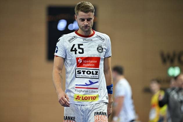 Jan Eric Speckmann VfL Luebeck Schwartau, 45 HC Elbflorenz 2006 vs VfL Luebeck Schwartau, 2 Handball Bundesliga Men, Season 2025 2026, 26 09 2025 HC Elbflorenz 2006 vs VfL Luebeck Schwartau, 2 Handball Bundesliga Men, Season 2025 2026, 26 09 2025 Dresden Copyright: xEibner-Pressefoto xHoepnerx EP_PHR