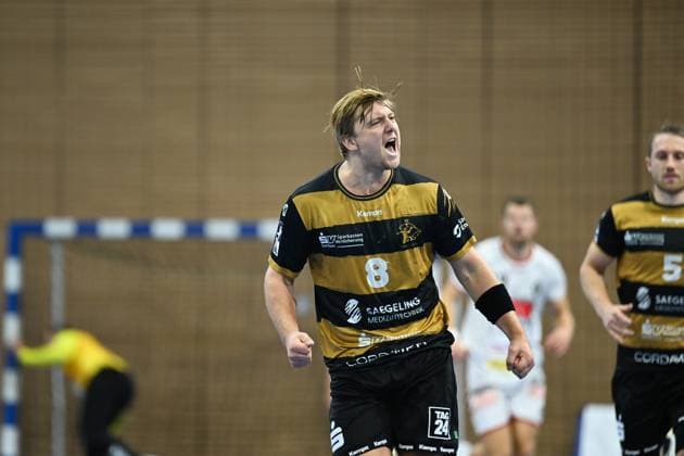 Viktor Petersen Norberg HC Elbflorenz 2006, 8 HC Elbflorenz 2006 vs VfL Luebeck Schwartau, 2 Handball Bundesliga Herren, Spielzeit 2025 2026, 26 09 2025 HC Elbflorenz 2006 vs VfL Luebeck Schwartau, 2 Handball Bundesliga Herren, Spielzeit 2025 2026, 26 09 2025 Dresden Copyright: xEibner-Pressefoto xHoepnerx EP_PHR