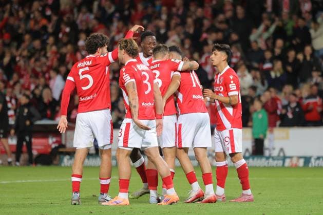 Cottbus goal celebration Football 3 Liga 2025 2026 FC Energie Cottbus VfB Stuttgart II