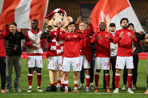 Energie celebrates victory Football 3 Liga 2025 2026 FC Energie Cottbus VfB Stuttgart II