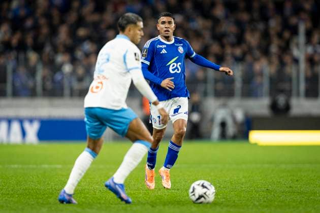 FOOTBALL: Ligue 1 Racing Strasbourg vs Marseille. 26 09 2025 STADE DE LA MEINAU Kendry Paez 16 (RCS)  Copyright: xelyxandroxcegarrax