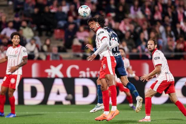 September 26, 2025, Girona, Girona, SPAIN: Vitor Reis of Girona FC in action during the Spanish league, La Liga EA Sports, football match played between Girona FC and RCD Espanyol at Montilivi stadium on September 26, 2025 in Girona, Spain. Girona SPAIN - ZUMAa181 20250926_zaa_a181_143 Copyright: xJavierxBorregox