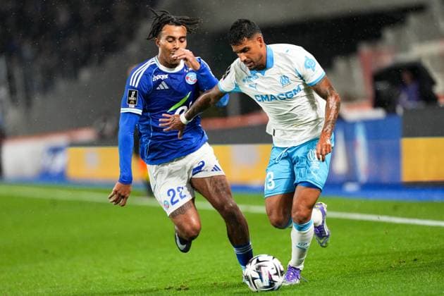 RC Strasbourg Alsace v Olympique de Marseille - Ligue 1 McDonald s 2025 2026 33 EMERSON Palmieri dos Santos (om) during the Ligue 1 McDonald s match between Strasbourg and Marseille at Stade de la Meinau on September 26, 2025 in Strasbourg, France. Strasbourg France  Copyright: xFEPx 776348145