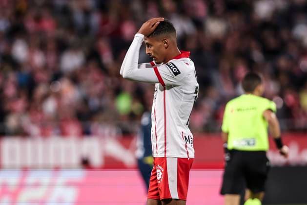 September 26, 2025, Girona, Girona, SPAIN: Azzedine Ounahi of Girona FC laments during the Spanish league, La Liga EA Sports, football match played between Girona FC and RCD Espanyol at Montilivi stadium on September 26, 2025 in Girona, Spain. Girona SPAIN - ZUMAa181 20250926_zaa_a181_171 Copyright: xJavierxBorregox