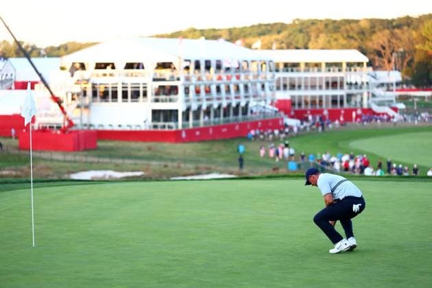 Rory McIlroy of Team Europe replaces a divot in the green caused by his putter 2025 Ryder Cup, Day One, Afternoon Four-Balls, Golf, Bethpage Black Golf Course, New York, USA - 26 Sep 2025New York Bethpage Black Golf Course New York (NY) United States of America EDITORIAL USE ONLY No use with unauthorised audio, video, data, fixture lists, club league logos or live services. Online in-match use limited to 120 images, no video emulation. No use in betting, games or single club league player publications. Copyright: xJamesxMarsh Shutterstockx 15500200fa