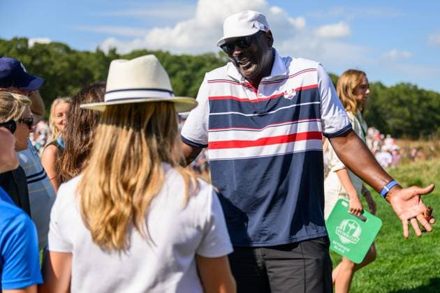 250926 Michael Jordan on day 1 of the Ryder Cup on September 26, 2025 in New York Photo Jesper Zerman BILDBYRAN kod JZ JZ0617 golf ryder cup day 1 bbeng  Copyright: JESPERxZERMAN BB250926JZ137