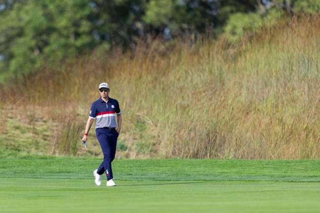 September 26, 2025, Farmingdale, Ny, United States: FARMINGDALE, NY - SEPTEMBER 26: Ben Griffin of Team USA walks down the fairway on hole 11 during the Ryder Cup - Afternoon Fourball Matches at Bethpage Black Golf Course on September 26, 2025 in Farmingdale, NY. Farmingdale United States - ZUMAt139 20250926_aaa_t139_089 Copyright: xAlxChang IsixPhotosx