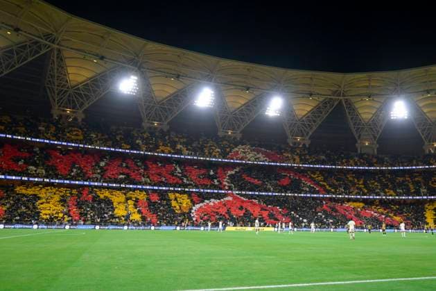 JEDDAH, SAUDI ARABIA - SEPTEMBER 26: A fans alittihad shows support during the Saudi Pro League match between Al Ittihad and Al Nassr at King Abdullah Sports City on September 26, 2025 in Jeddah, Saudi Arabia. (Photo by Khalid Alhaj) SPO  Copyright: xKhalidxAlhaj