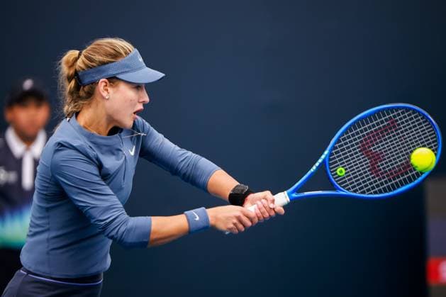 BEIJING, CHINA - SEPTEMBER 27: Anna Kalinskaya competes in the Women s Singles Round of 64 match against Camila Osorio of Colombia on day 6 of the 2025 China Open at National Tennis Center on September 27, 2025 in Beijing, China.  Copyright: xVCGx 111593503319