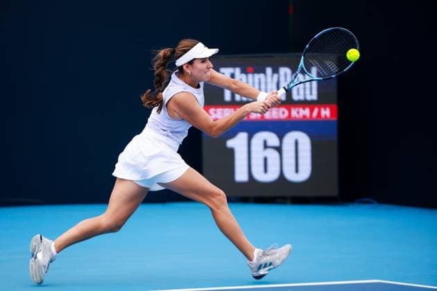 BEIJING, CHINA - SEPTEMBER 27: Camila Osorio of Colombia competes in the Women s Singles Round of 64 match against Anna Kalinskayaya on day 6 of the 2025 China Open at National Tennis Center on September 27, 2025 in Beijing, China.  Copyright: xVCGx 111593503323