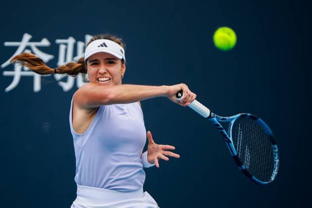 BEIJING, CHINA - SEPTEMBER 27: Camila Osorio of Colombia competes in the Women s Singles Round of 64 match against Anna Kalinskayaya on day 6 of the 2025 China Open at National Tennis Center on September 27, 2025 in Beijing, China.  Copyright: xVCGx 111593503148