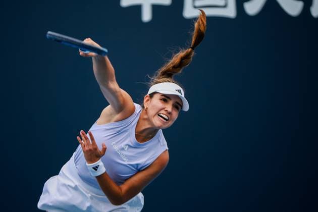BEIJING, CHINA - SEPTEMBER 27: Camila Osorio of Colombia competes in the Women s Singles Round of 64 match against Anna Kalinskayaya on day 6 of the 2025 China Open at National Tennis Center on September 27, 2025 in Beijing, China.  Copyright: xVCGx 111593503119