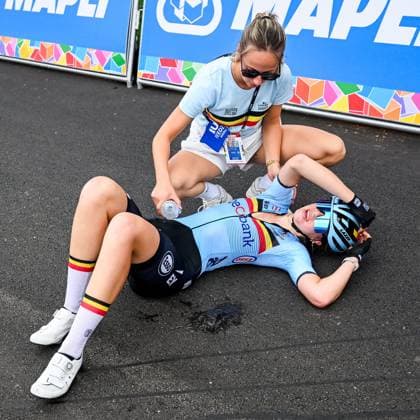 Belgian Laura Five pictured after the junior women road race (74 km) at the cycling road World Championships in Kigali, Rwanda, Saturday 27 September 2025. The 2025 UCI Road World Championships take place from 21 to 28 September in Kigali, Rwanda. DIRKxWAEM  x135393609x