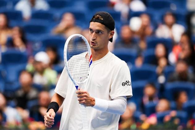 BEIJING, CHINA - SEPTEMBER 27: Terence Atmane of France reacts in the Men s Singles Round of 16 match against Jannik Sinner of Italy on day 6 of the 2025 China Open at National Tennis Center on September 27, 2025 in Beijing, China.  Copyright: xVCGx 111593512802