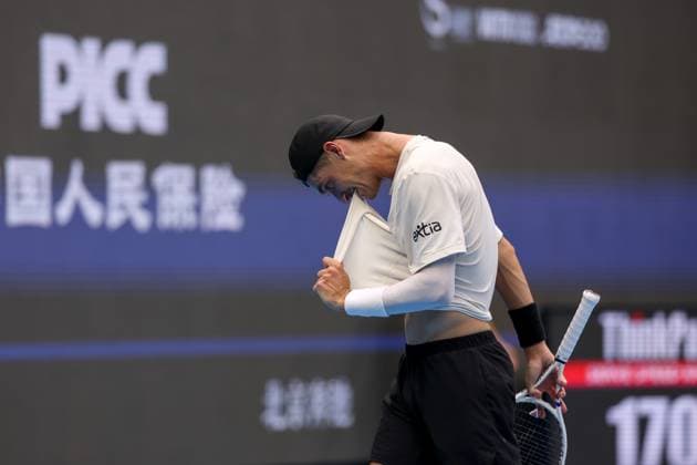 BEIJING, CHINA - SEPTEMBER 27: Terence Atmane of France reacts in the Men s Singles Round of 16 match against Jannik Sinner of Italy on day 6 of the 2025 China Open at National Tennis Center on September 27, 2025 in Beijing, China.  Copyright: xVCGx 111593517019