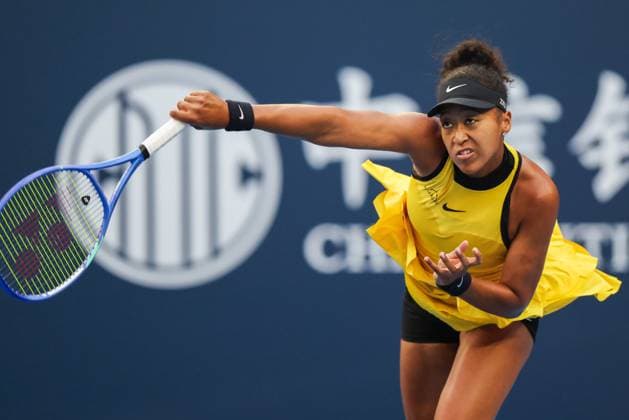 BEIJING, CHINA - SEPTEMBER 27: Naomi Osaka of Japan competes in the Women s Singles Round of 64 match against Allaksandra Sasnovich on day 6 of the 2025 China Open at National Tennis Center on September 27, 2025 in Beijing, China.  Copyright: xVCGx 111593526283