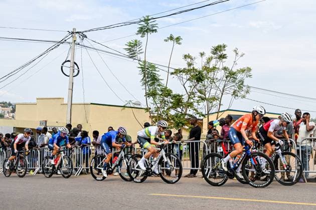 Netherlands Shirin Van Anrooij pictured in action during the elite women road race (164,6 km) at the cycling road World Championships in Kigali, Rwanda, Saturday 27 September 2025. The 2025 UCI Road World Championships take place from 21 to 28 September in Kigali, Rwanda. DIRKxWAEM  x135404699x
