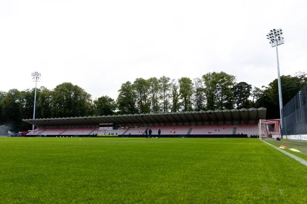 27 09 2025, xkwix, Football, Regionalliga West, 1 FC Köln U23 FC Gütersloh, Geißbockheim Franz Kremer Stadion Empty stadium stand NRW Germany
