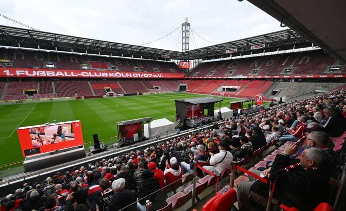 27 09 2025 , xophax, Fußball 1 Bundesliga, 1 FC Koeln Mitgliederversammlung , Präsidentenwahl Rhein Energie Stadion Jahreshauptversammlung am Samstag den 27 09 2025 1 FC Köln DFL DFB REGULATIONS PROHIBIT ANY USE OF PHOTOGRAPHS as IMAGE SEQUENCES and or QUASI VIDEO Koeln