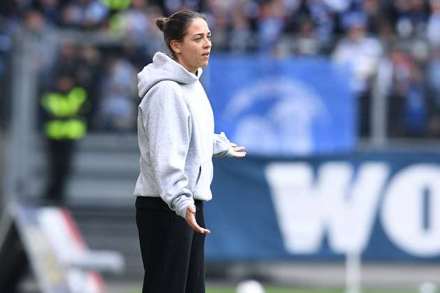 Soccer 3 Liga 8 Matchday MSV Duisburg FC Ingolstadt 04 on 27 09 2025 at the Schauinsland Reisen Arena in Duisburg Sabrina Wittmann Trainer Head Coach Ingolstadt DFB regulations prohibit any use of photographs as image sequences and or quasi video xRx