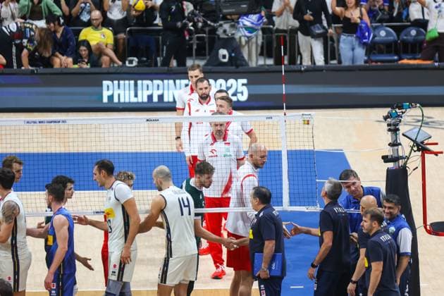2025.09.27 Pasay City Manila siatkowka mezczyn Mistrzostwa Swiata FIVB 2025 Polska - Wlochy N z FIVB Men s World Championship, WM, Weltmeisterschaft 2025 Poland - Italy semi finals polfinal Wilredo Leon Bartosz Kurek radosc zwyciestwo winner win kibice Nicola Grbic doping Kamil Semeniuk Marcin Komenda Jakub Kochanowski Norbert Huber Bartosz Kurek Wilfredo Leon Jakub Popiwczak Foto Szymon Gorski 2025.09.27 Pasay City Manila volleyball men FIVB Men s World Championship 2025 Polska - Wlochy FIVB Men s World Championship 2025 Poland - Italy semi finals polfinal Wilredo Leon Bartosz Kurek radosc zwyciestwo winner win kibice Nicola Grbic doping Kamil Semeniuk Marcin Komenda Jakub Kochanowski Norbert Huber Bartosz Kurek Wilfredo Leon Jakub Popiwczak Credit: Szymon Gorski NEWSPIX.PL --- newspix.pl 