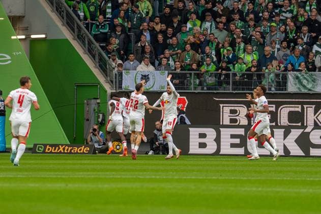 Germany Soccer 1 Bundesliga, Matchday 6 2025 2026, VfL Wolfsburg RB Leipzig on 27 09 2025 in Wolfsburg Volkswagen Arena Goal celebration to 0 1 Copyright: xSvenxHeidmannx