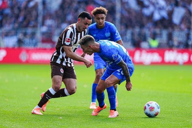 Football, 1st BL, FC St. Pauli - Bayer 04 Leverkusen