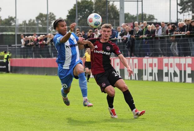 27 09 2025 Soccer Season 2025 2026 Regionalliga Bayern 11 Matchday 1 FC Nürnberg FCN II Club FV Illertissen DaMa xdaxmax Clayton Irigoyen 20, FV Illertissen FVI Tobias Heß Hess 24, 1 FC Nürnberg FCN II