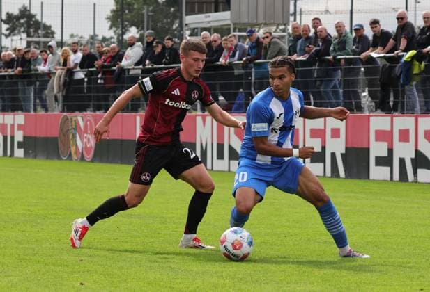 27 09 2025 Soccer Season 2025 2026 Regionalliga Bayern 11 Matchday 1 FC Nürnberg FCN II Club FV Illertissen DaMa xdaxmax Tobias Heß Hess 24, 1 FC Nürnberg FCN II Clayton Irigoyen 20, FV Illertissen FVI