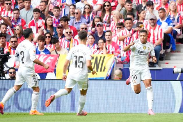 Atletico de Madrid v Real Madrid CF - LaLiga EA Sports Kylian Mbappe centre-forward of Real Madrid and France celebrates after scoring his sides first goal during the LaLiga EA Sports match between Atletico de Madrid and Real Madrid CF at Riyadh Air Metropolitano on September 27, 2025 in Madrid, Spain. Madrid Spain  Copyright: xJosexBretonx originalFilename:bretonhernandez-atletico250927_npyDr.jpg