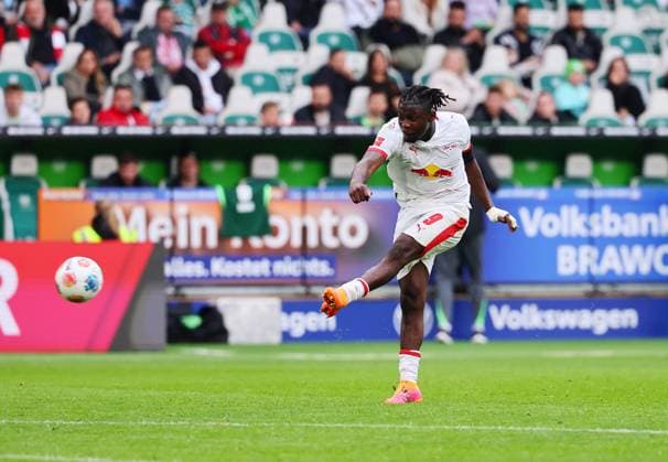 Wolfsburg RB Leipzig Bundesliga Wolfsburg, 27 09 2025, Volkswagen Arena, Bundesliga, Matchday 5 , VFL WOLFSBURG vs RB LEIPZIG , Pictured Johan Bakayoko 9, RB Leipzig , Picture Point