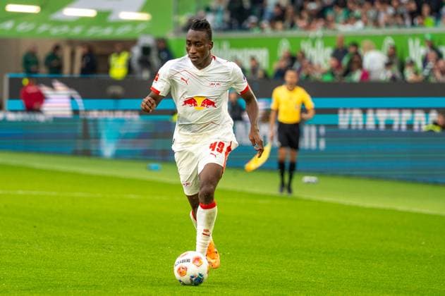 Germany Soccer 1 Bundesliga, Matchday 6 2025 2026, VfL Wolfsburg RB Leipzig on 27 09 2025 in Wolfsburg Volkswagen Arena Yan Diomande RB Leipzig 49 Copyright: xSvenxHeidmannx