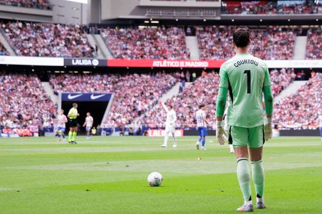 LA LIGA EA Sports - Atletico de Madrid vs Real Madrid MADRID,SPAIN - 27 September: Thibaut Courtois of Real Madrid during the La Liga 2025 26 match between Atletico de Madrid and Real Madrid at Riyadh Air Metropolitano Stadium. (Photo by Guillermo Martinez) Madrid Riyadh Air Metropolitano Stadium Spain Copyright: xGuillermoxMartinezx