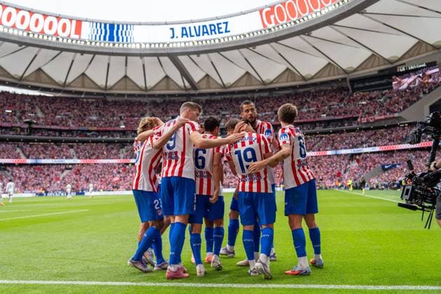 Atlético de Madrid celebrate a goal during La Liga EA Sports game between Atlético de Madrid and Real Madrid at Estadio Riyadh Air Metropolitano, on September 27, 2025, Madrid, Spain. Copyright: xAndresxLopezxSheridanxx xSPPx Sportspressphoto_SPR33118