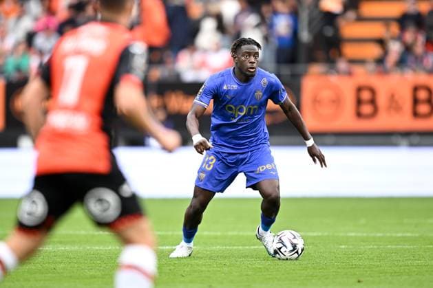 FC Lorient v AS Monaco FC - Ligue 1 McDonald s 2025 2026 13 Christian MAWISSA (asm) during the Ligue 1 McDonald s match between Lorient and Monaco at Stade du Moustoir on September 27, 2025 in Lorient, France. Lorient France  Copyright: xFEPx 776348139