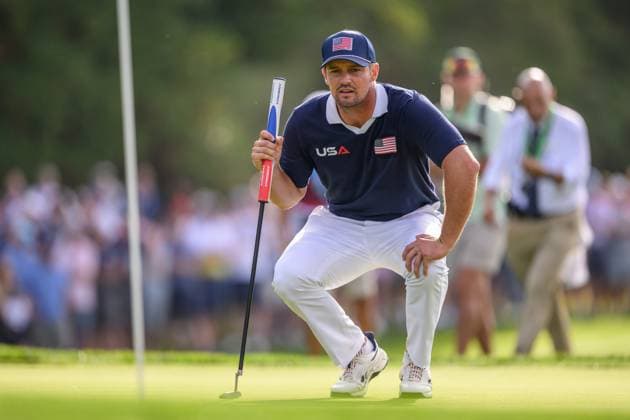 250927 Bryson DeChambeau of Team USA during a foursome match on day 2 of The Ryder Cup on September 27, 2025 in New York Photo Jesper Zerman BILDBYRAN kod JZ JZ0618 golf ryder cup day 2 bbeng  Copyright: JESPERxZERMAN BB250927JZ058