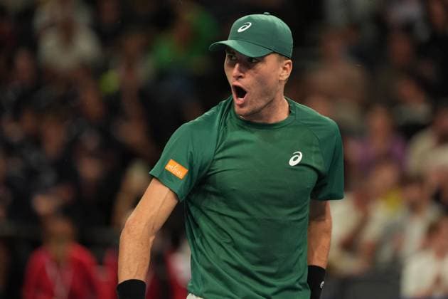 TENNIS : CO Met OrlÃ ans Open 2025 - ATP, Tennis Herren Challenger Tour 125 - 27 09 2025 RaphaÃ«l Collignon (BEL) celebrating the qualification for the final during the CO Met OrlÃ ans Open 2025, ATP Challenger Tour 125 tennis tournament on 27 September 2025 at CO Met Arena in OrlÃ ans, France - Photo Alexandre Martins Psnewz  Copyright: xALEXANDRExMARTINSx