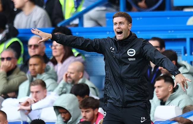 Fabian Hurzeler manager of Brighton & Hove Albion reacts Chelsea v Brighton and Hove Albion, Premier League, Football, Stamford Bridge, London, UK - 27 Sep 2025London Stamford Bridge United Kingdom EDITORIAL USE ONLY No use with unauthorised audio, video, data, fixture lists, club league logos or live services. Online in-match use limited to 120 images, no video emulation. No use in betting, games or single club league player publications.  Copyright: xMichaelxZemanek Shutterstockx 15503910bx