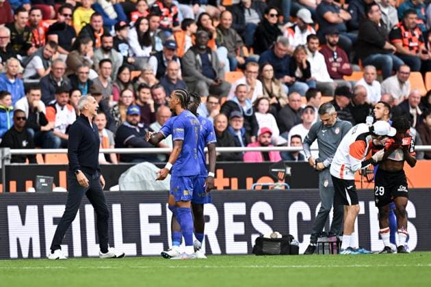FC Lorient v AS Monaco FC - Ligue 1 McDonald s 2025 2026 Adi HUTTER (Entraineur Monaco ASM) - 05 Thilo KEHRER (asm) during the Ligue 1 McDonald s match between Lorient and Monaco at Stade du Moustoir on September 27, 2025 in Lorient, France. Lorient France  Copyright: xFEPx 776348139