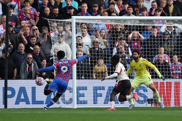27th September 2025; Selhurst Park, Selhurst, London, England; Premier League Football, Crystal Palace versus Liverpool; Eddie Nketiah of Crystal Palace scores in the 90th+7 minute for 2-1  KatiexChan